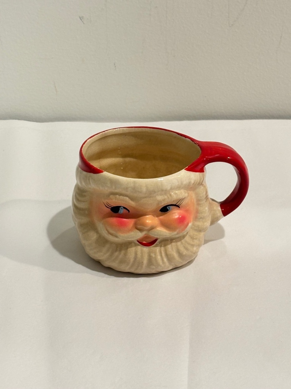 Vintage mid century ceramic Santa face small mug made in Japan 1950's-1960's